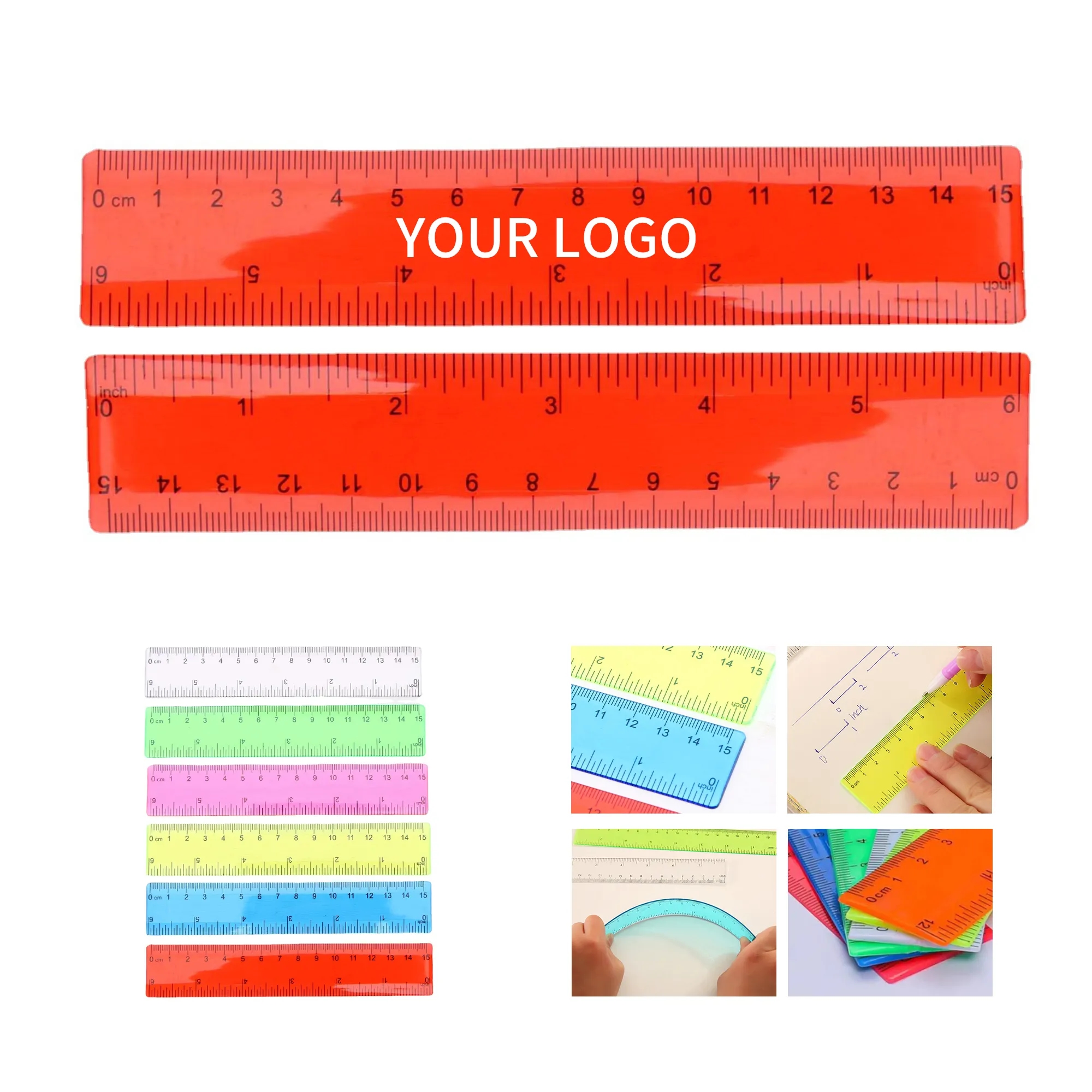 6-Inch Colored Transparent Ruler 2