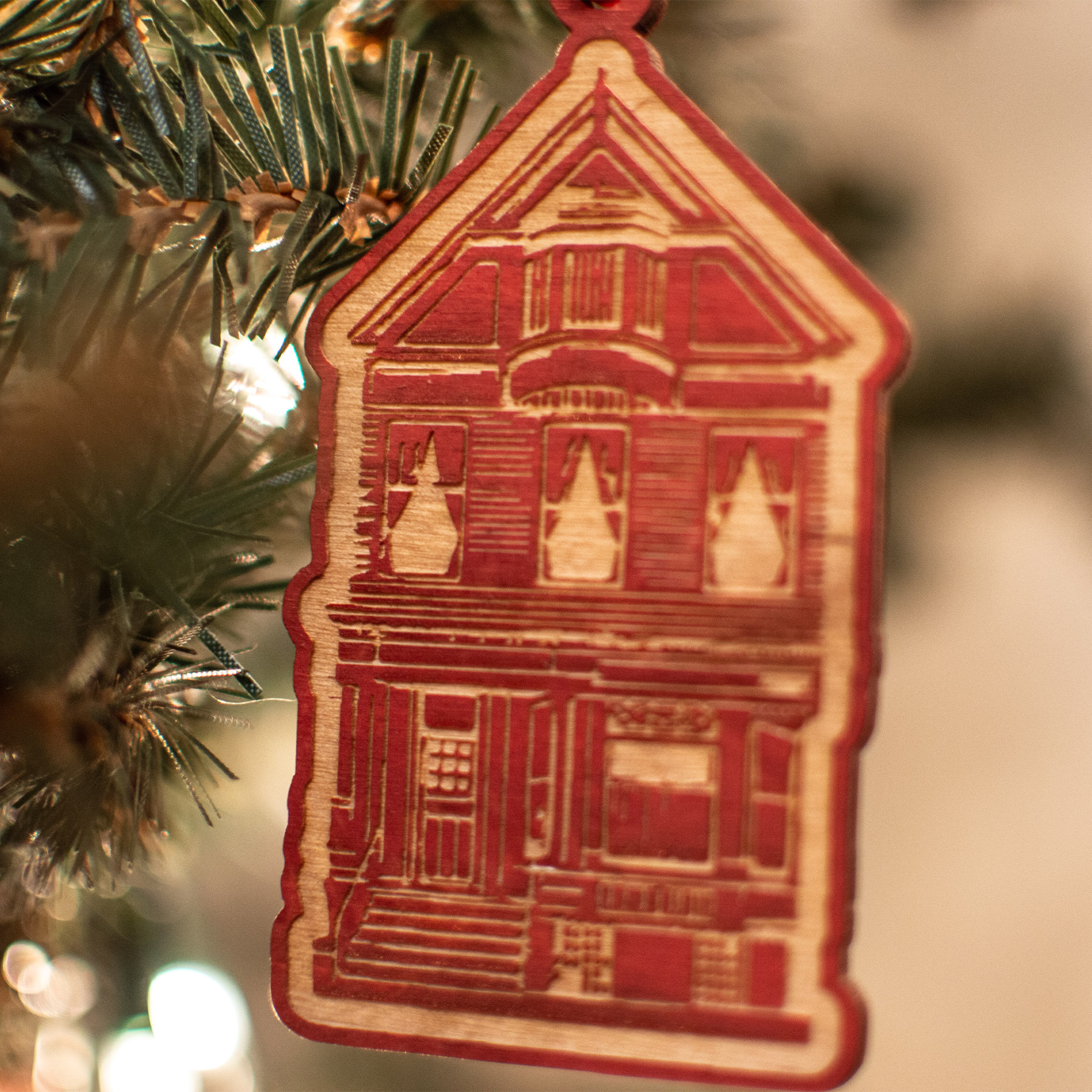 Wood Ornaments: 4" W x 4" H 4