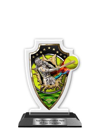 Acrylic Trophy: 6" Arrow Head, (Softball) 1