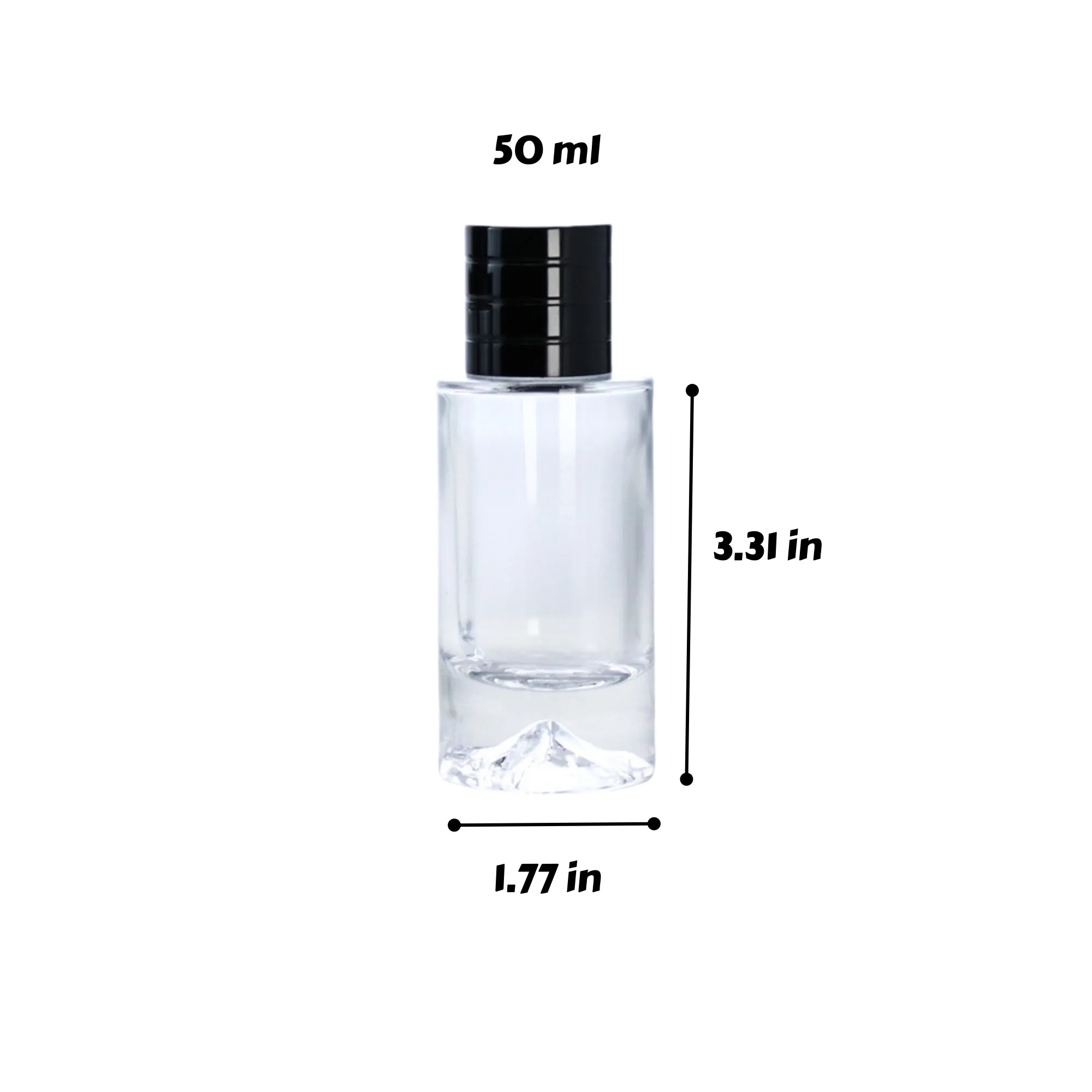 50ml Transparent Perfume Vial Cylindrical Design 1