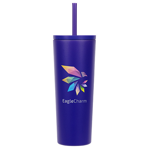 Bradford 24 oz Vacuum Insulated Stainless Steel Tumbler with Straw 12
