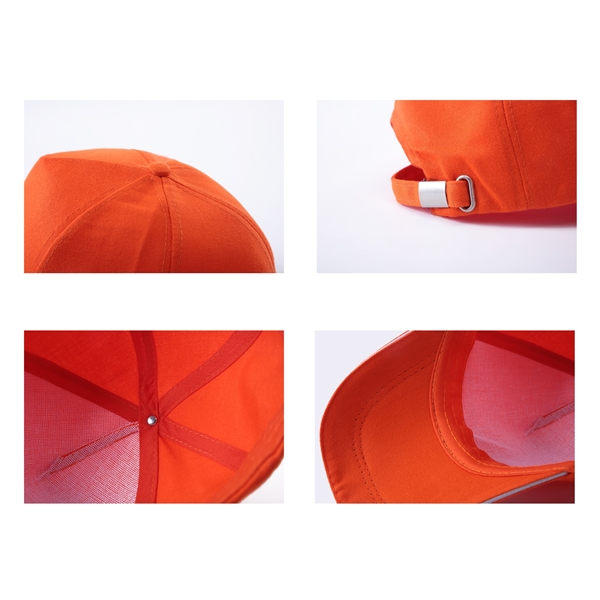 Stock Poly Cotton 5 Panel Cap, Double Buckle Back Fastener 24