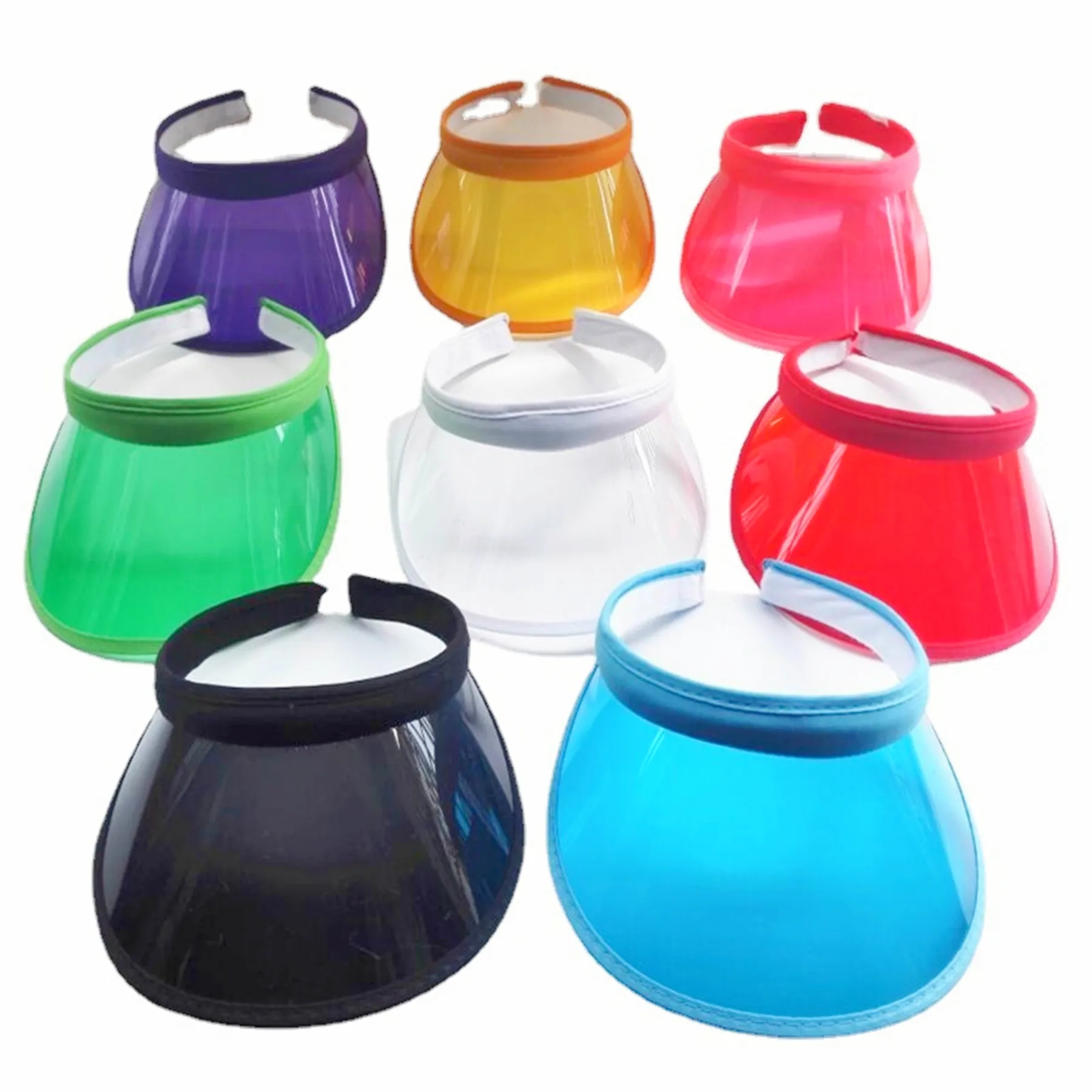 Unisex PVC Clear Sun Visors Cap 5