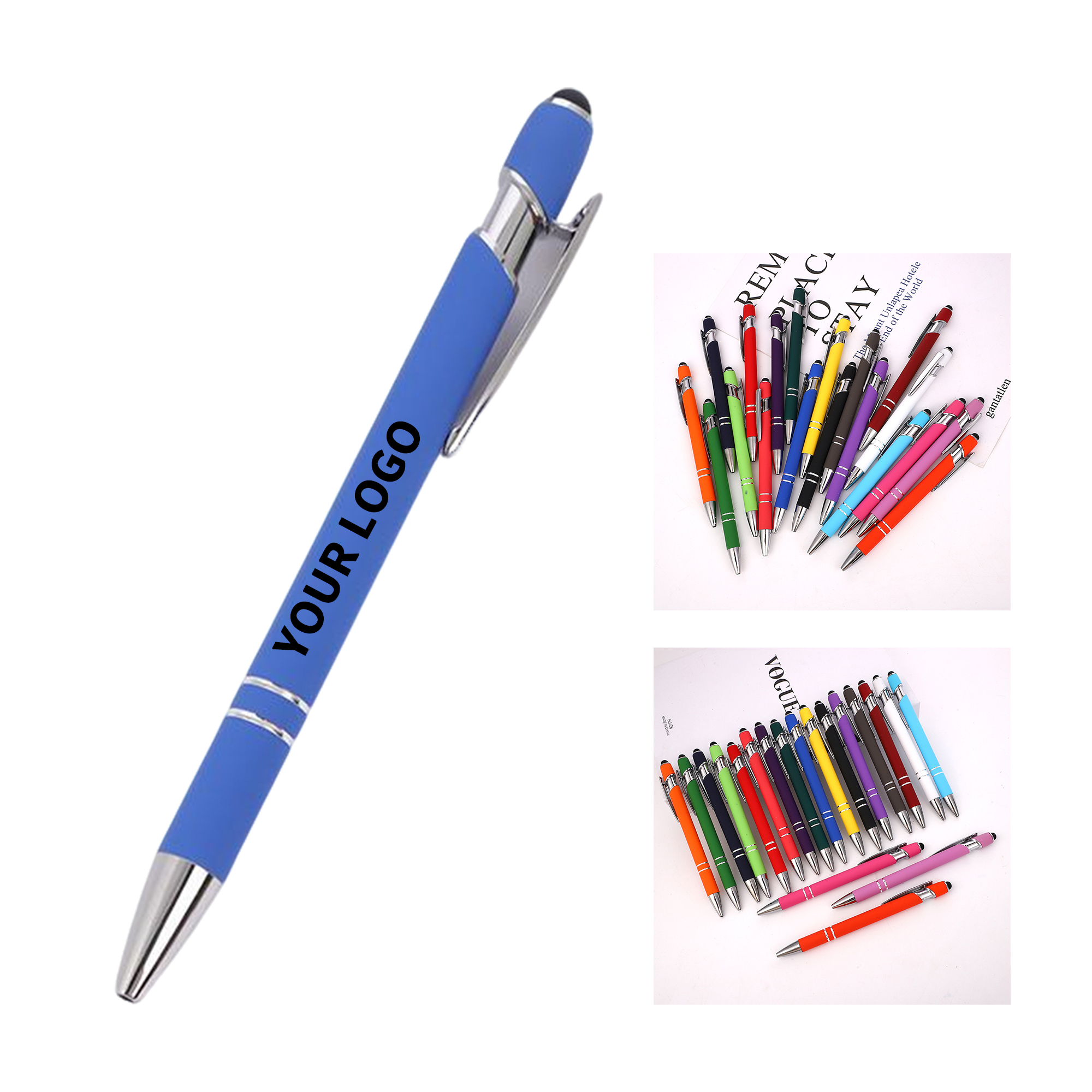 Metal Click Ballpoint Pen With Capacitive Stylus 5.7" 6