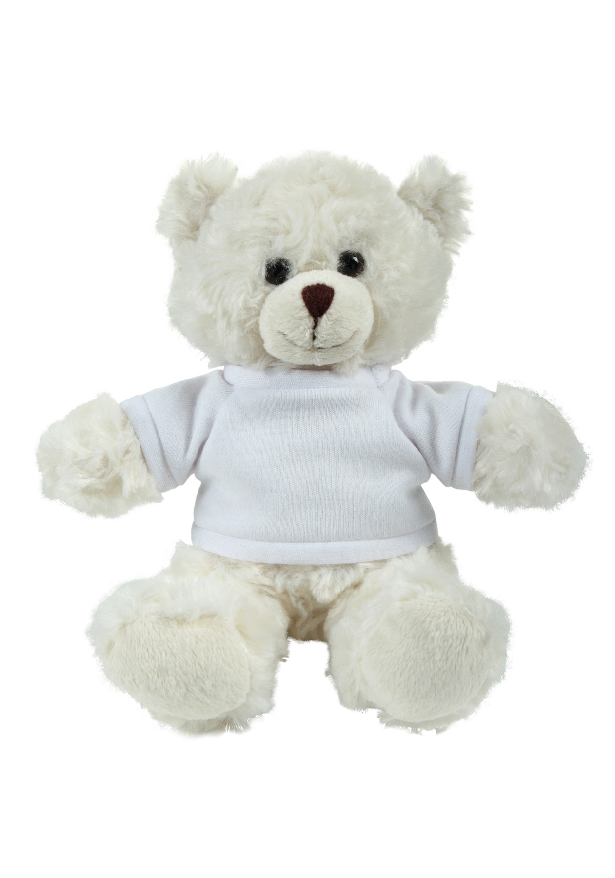 soft plush  Cream Curly Sitting Bear with t-shirt 13