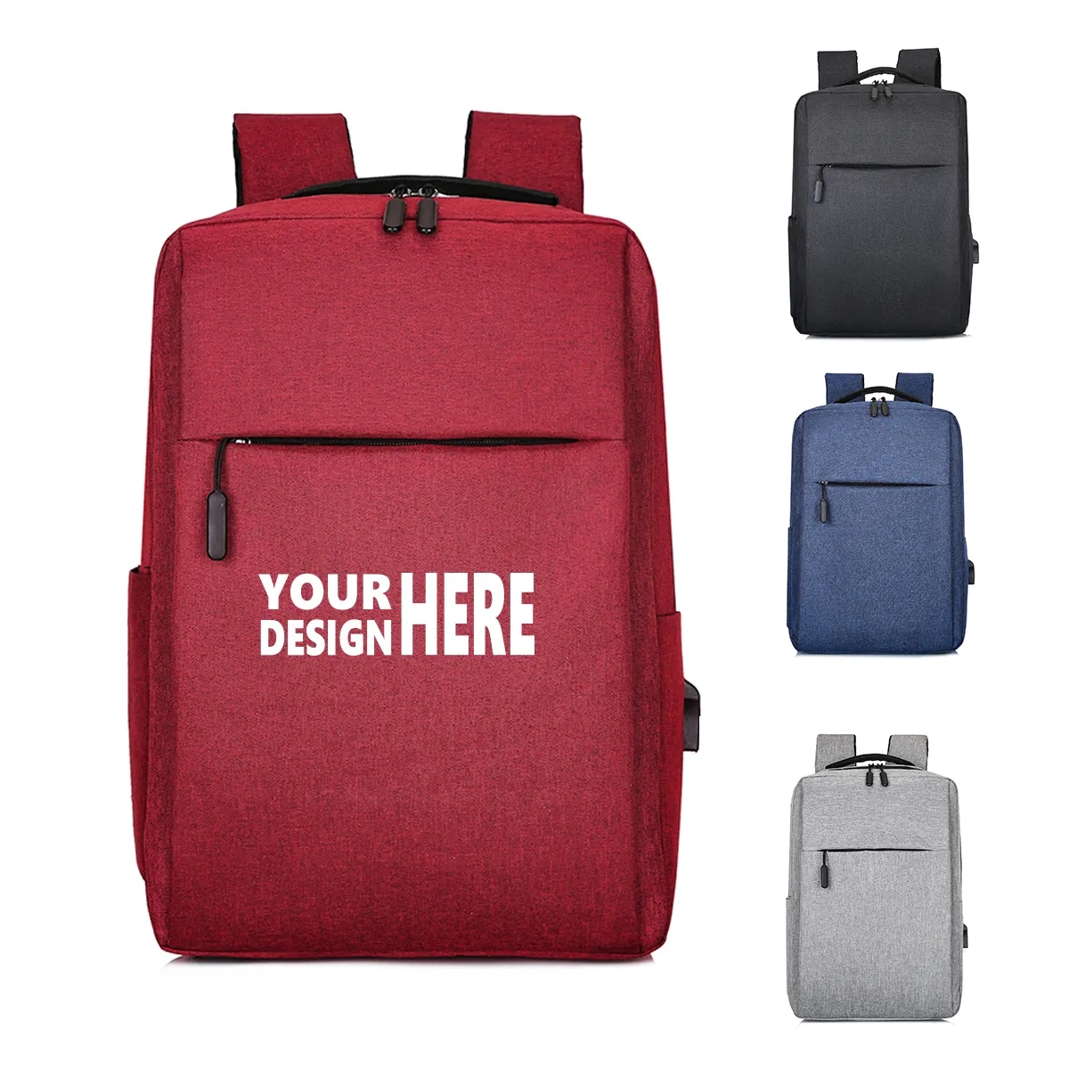 Customizable Oxford Business Laptop Backpack with USB 3