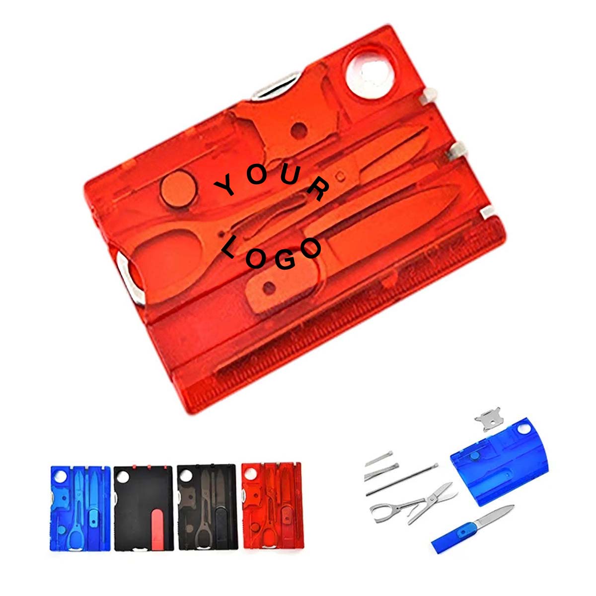 Stainless Steel Outdoor Survival Card with LED Light 2