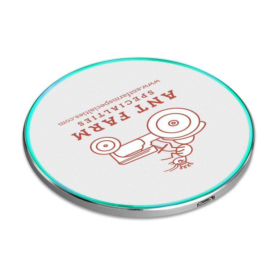 Sleek Qi Certified 15W Fast Wireless Charger with Light Up Ring and Aluminum casing 8