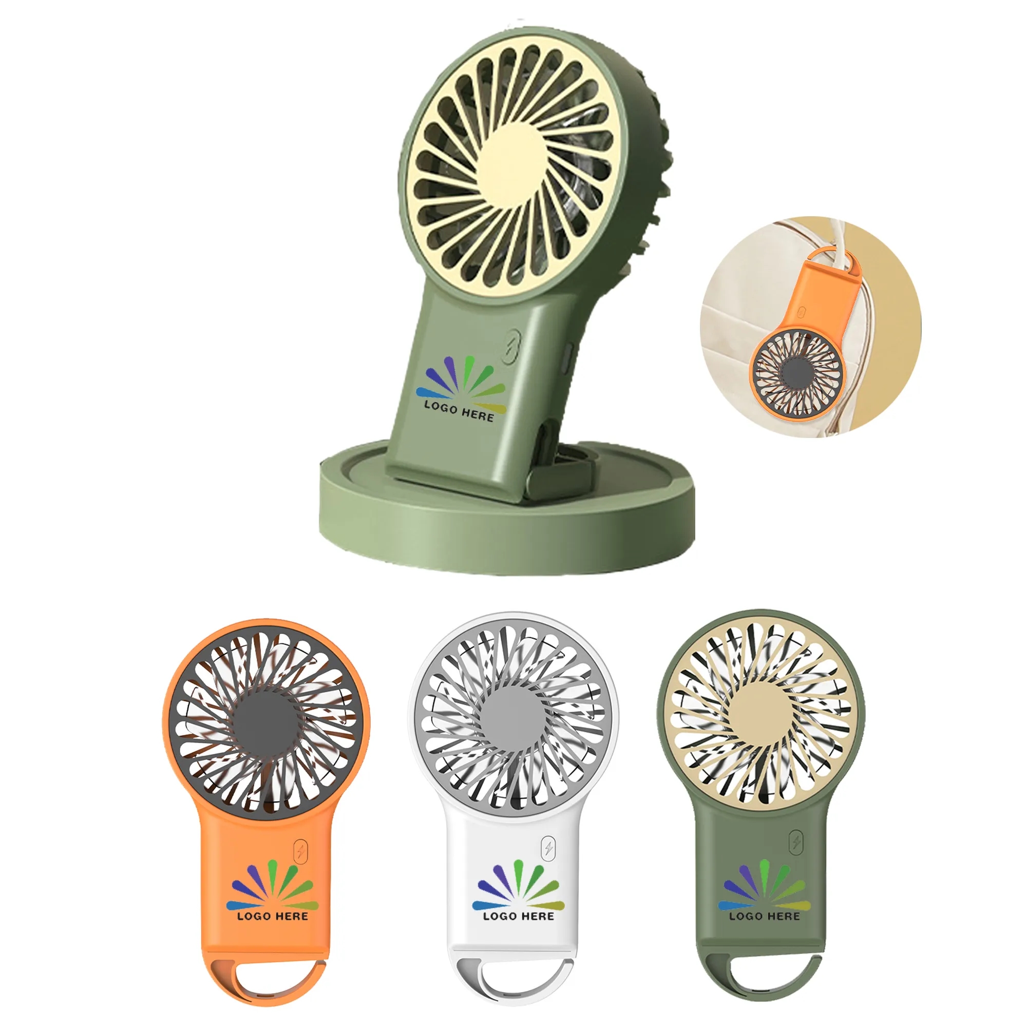 5V 600mAh USB Portable Handheld Fan Hiking Buckle 2