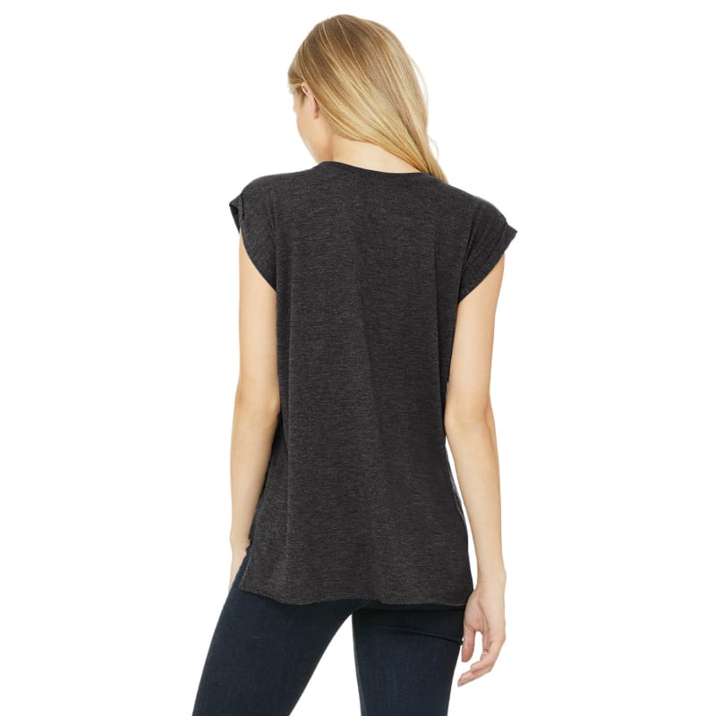 Bella + Canvas Ladies' Flowy Muscle T-Shirt With Rolled Cuff 10
