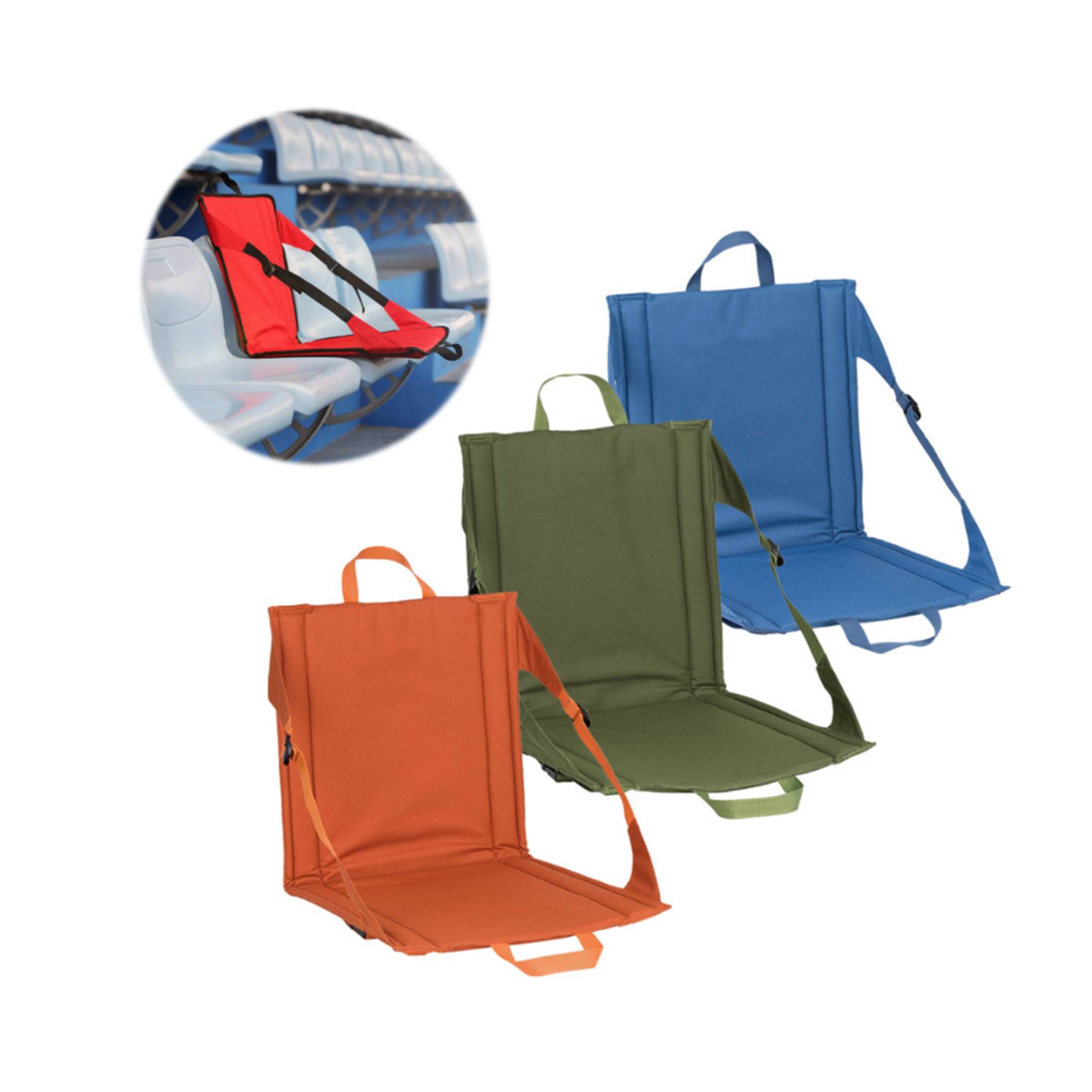 Portable Stadium Cushion With Hand Strap 1