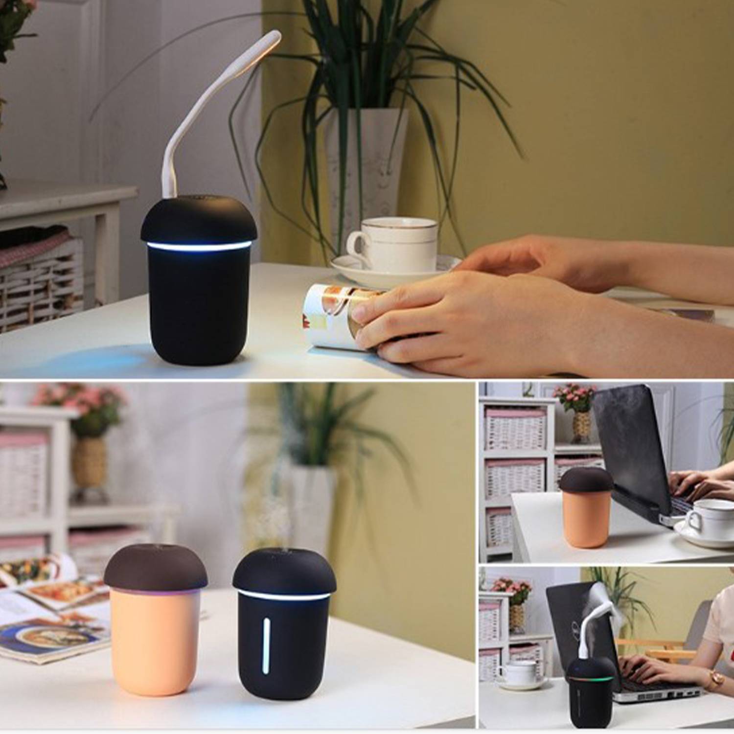 3 in 1 Mini Rechargeable Humidifier W/ Light and Fan 3