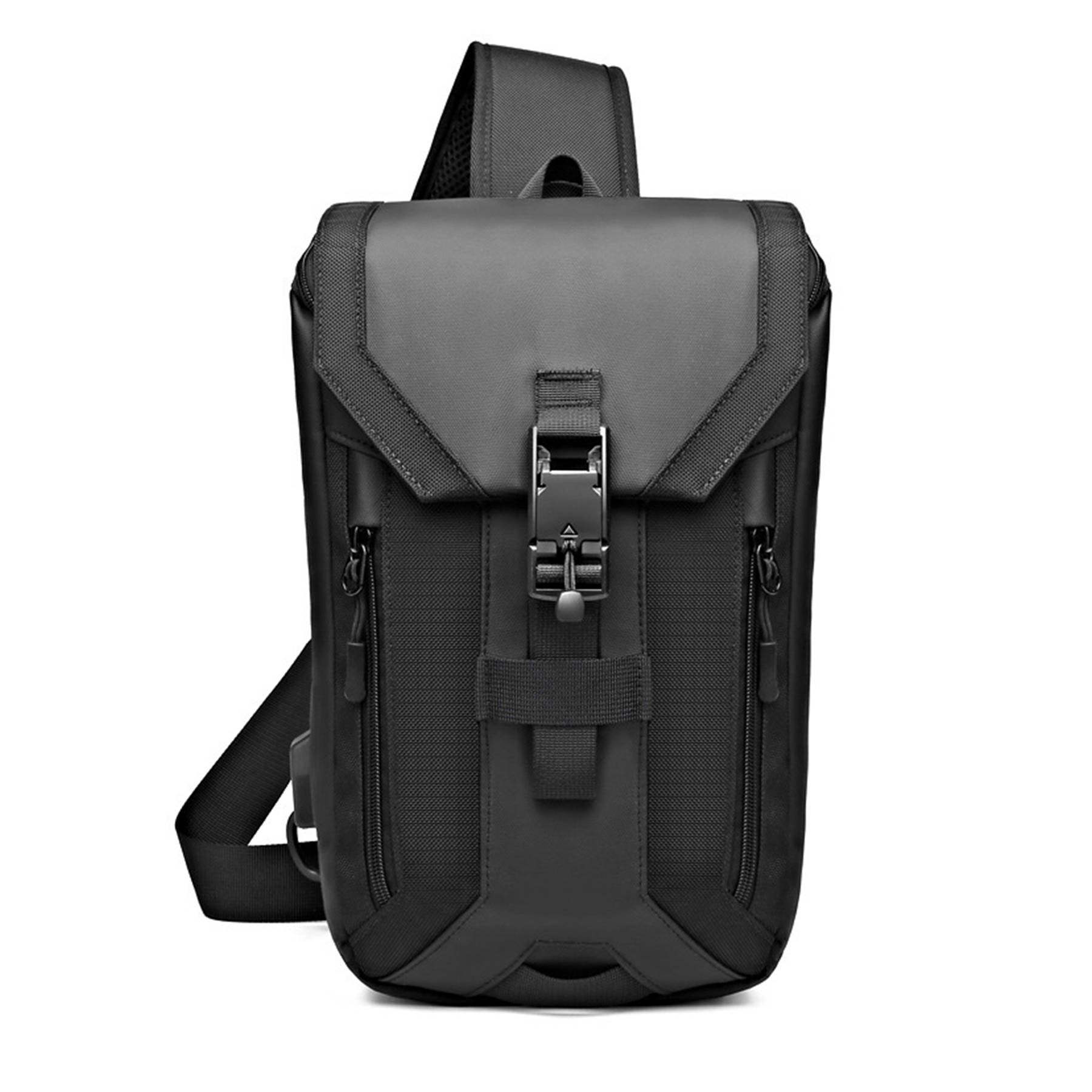 Oxford Waterproof Crossbody Sling Bag With USB Charging Port 3