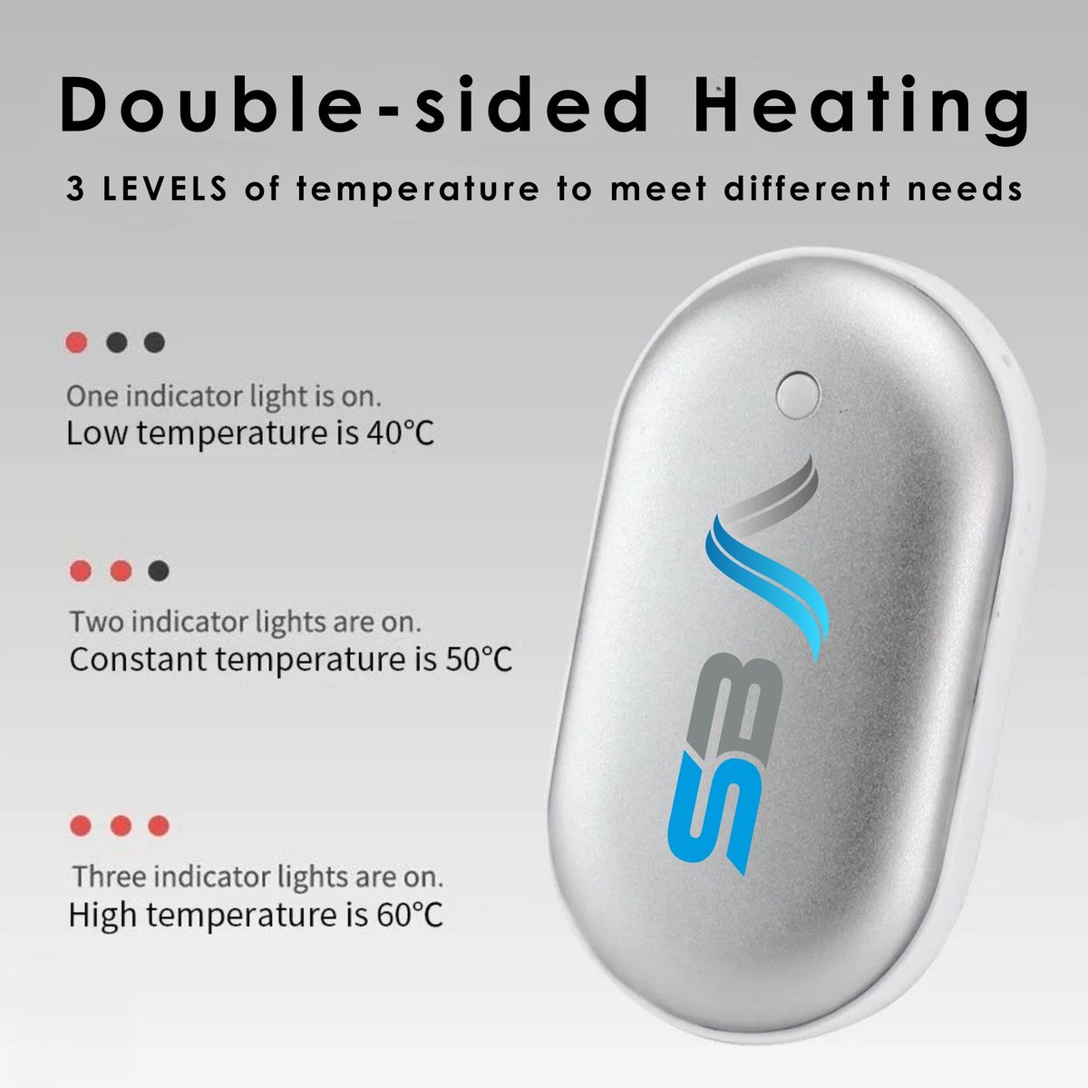 Pebble Pocket Hand Warmer & 5200mAh Power Bank with Double-Sided Heat 2