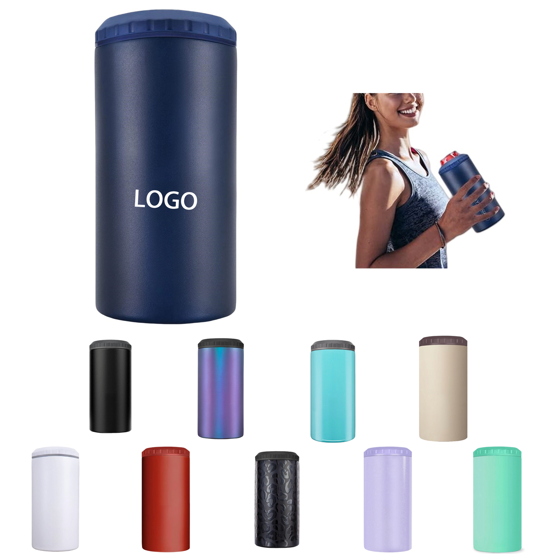 3 in 1 Slim Can Cooler, custom koozie with logo imprint 2