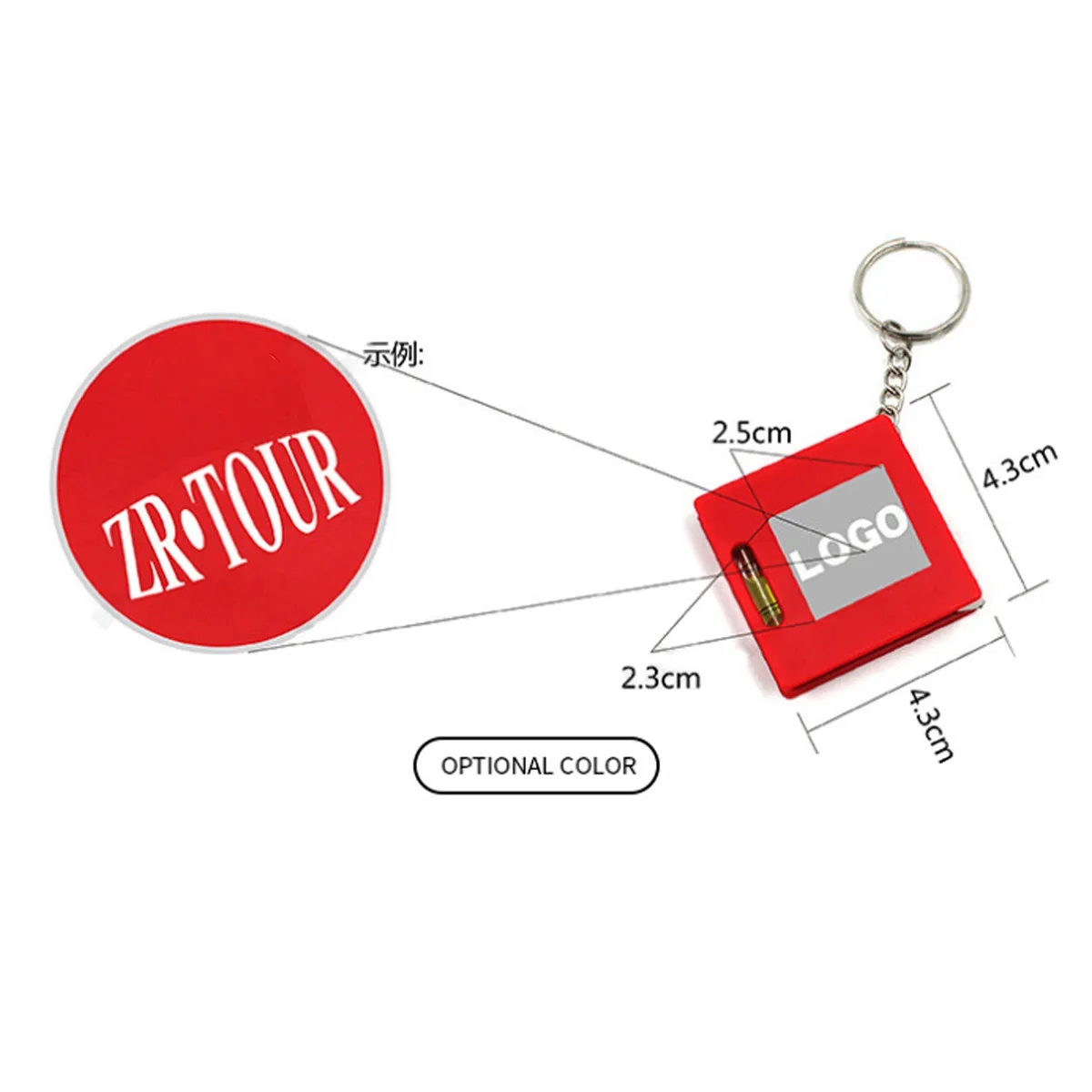 Mini Keychain Tape Bubble Level 1meter Measuring Steel Ruler 3
