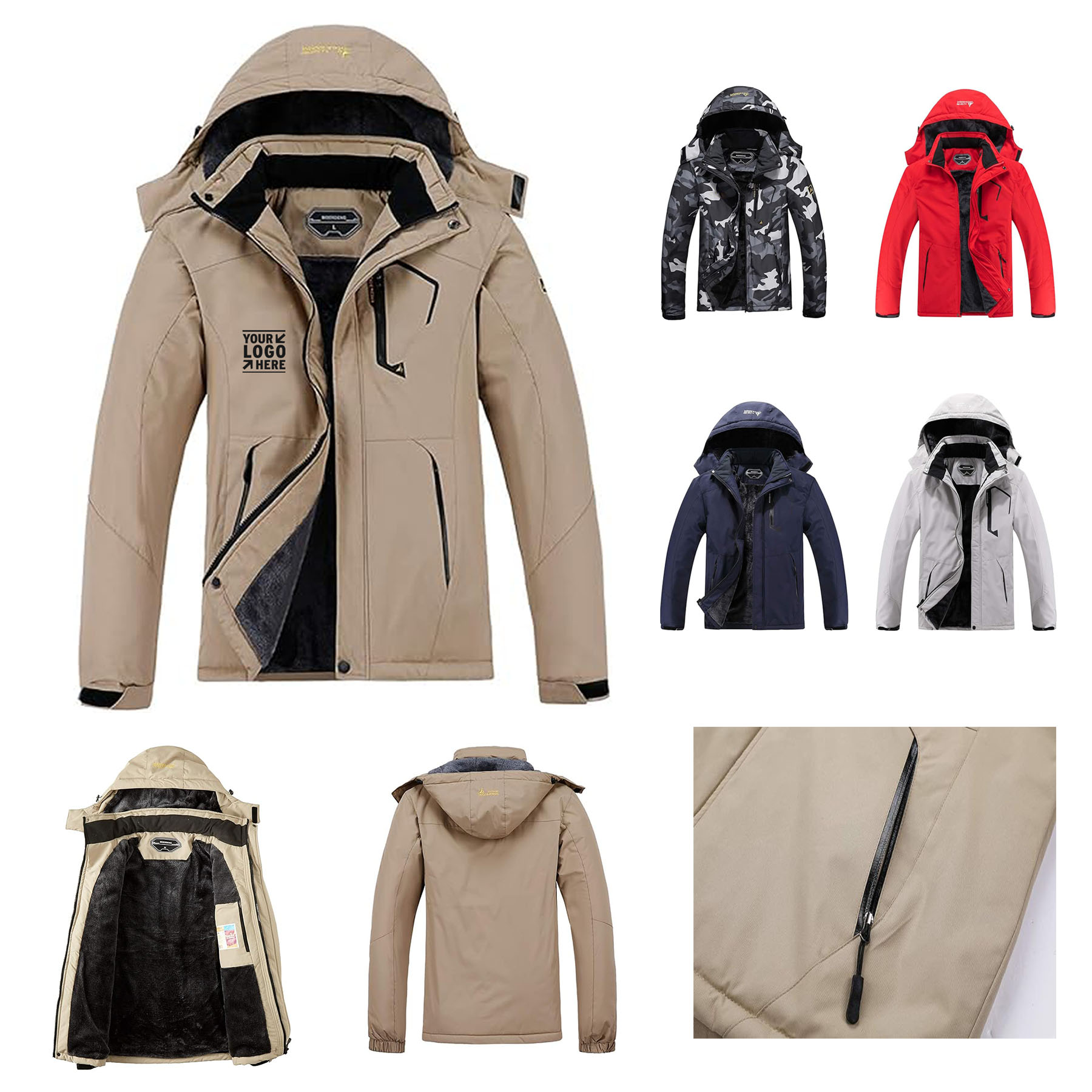 Waterproof Men's Ski Jacket Mountain Windbreaker Warm Winter Snow Coat 2