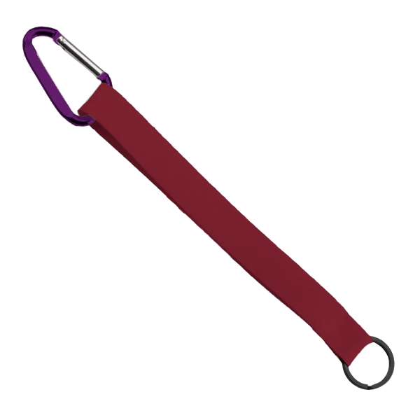 3/4" Sewn Polyester Keychain with Metal Split-Ring and Carabiner 181