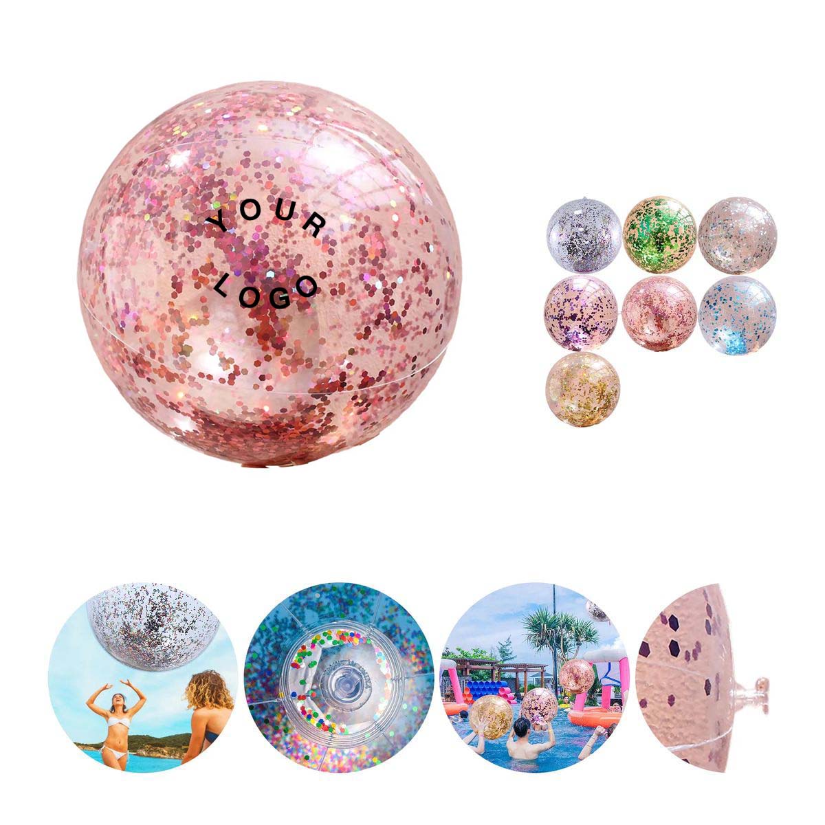 PVC Sparkle Inflatable Beach Ball Portable 2