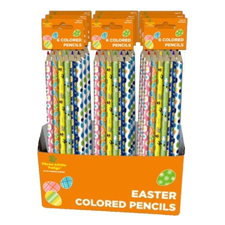 Colored Pencils - Easter/Spring Foil Wrapped 6 Colors 1