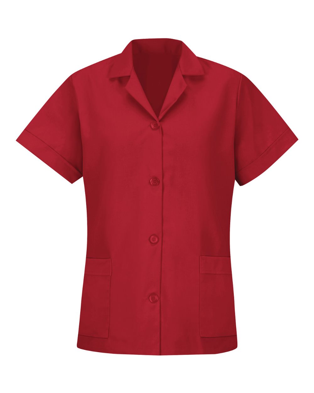 Women's Loose Fit Short Sleeve Button Smock - TP23 9