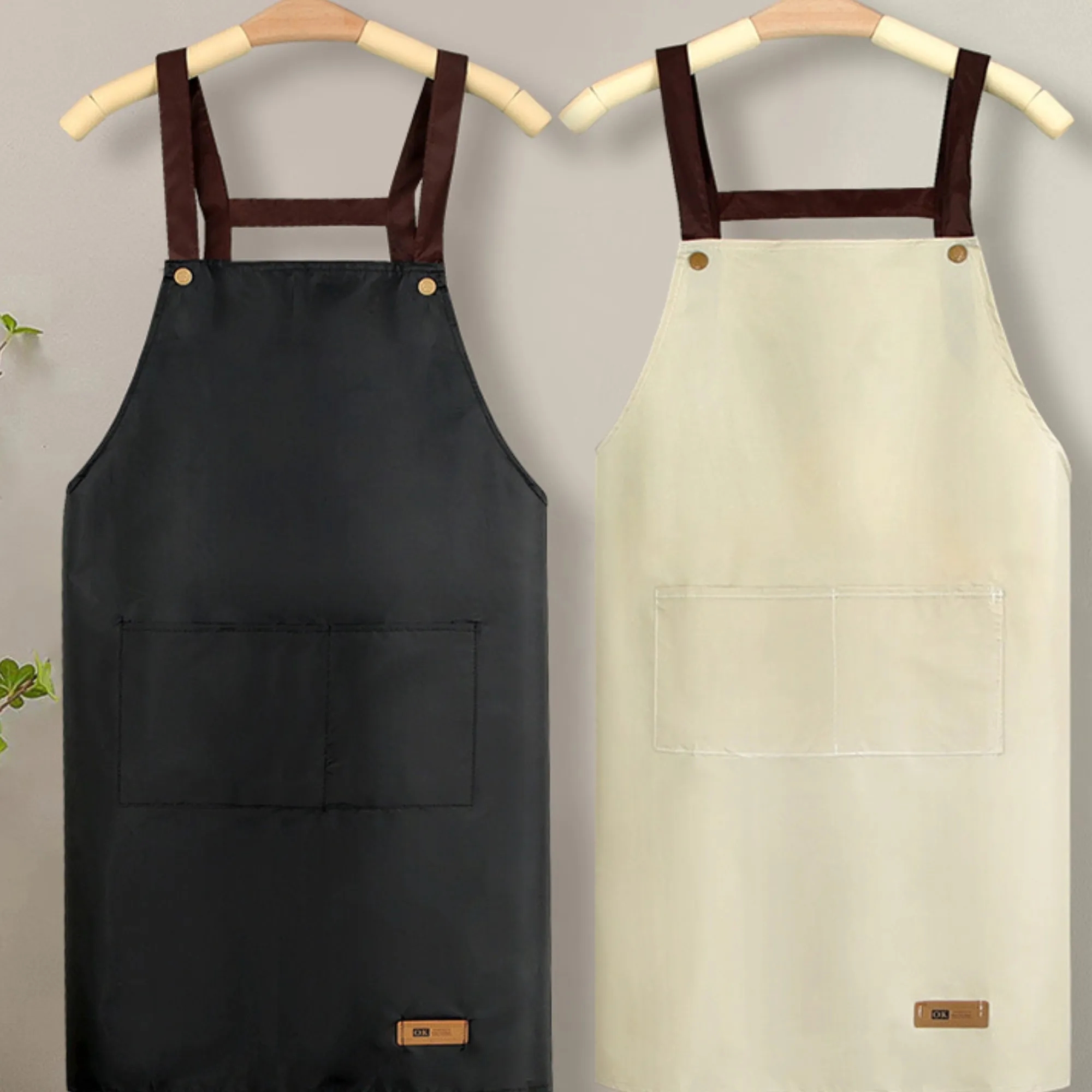 Pocketed Cotton Apron, Adjustable, Daily Use 2