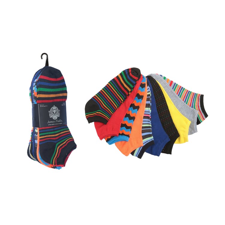 Men's Low-Cut Socks - Stripes & Solids 10-13 10 Pack 2