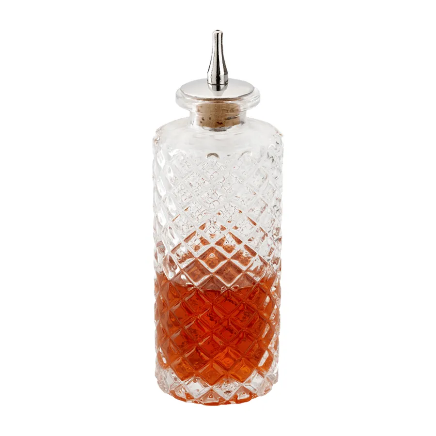 5oz. Glass Bitters Bottle Narrow Retro Design 2