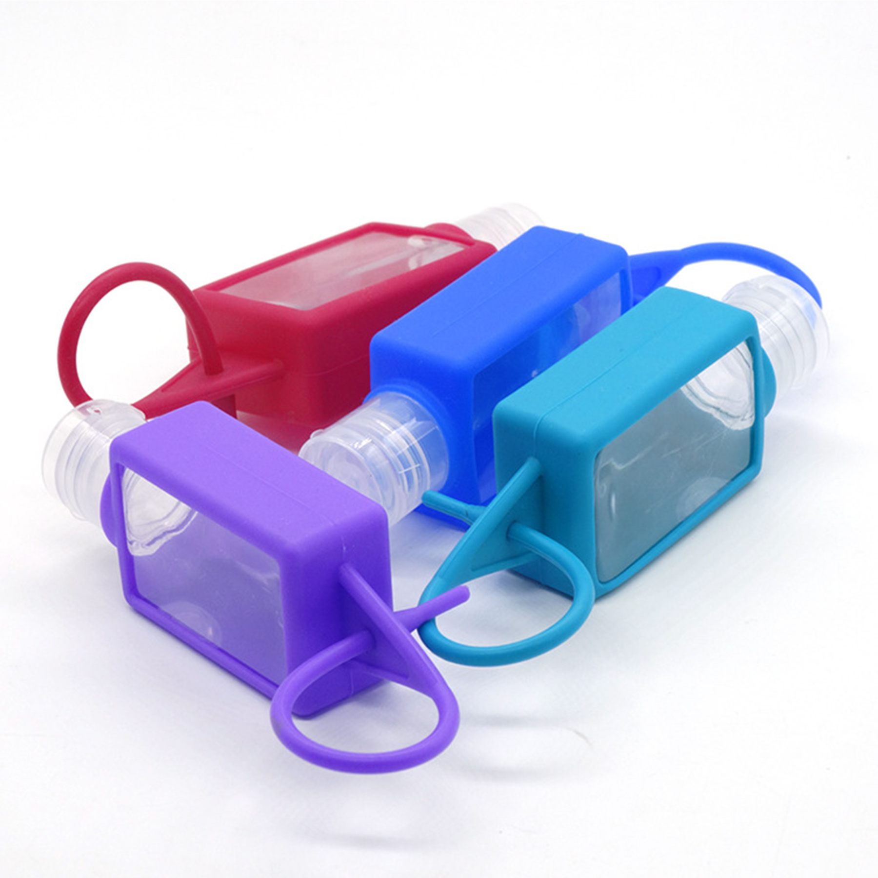1 oz Empty Travel Bottle with Silicone Keychain Holder 1