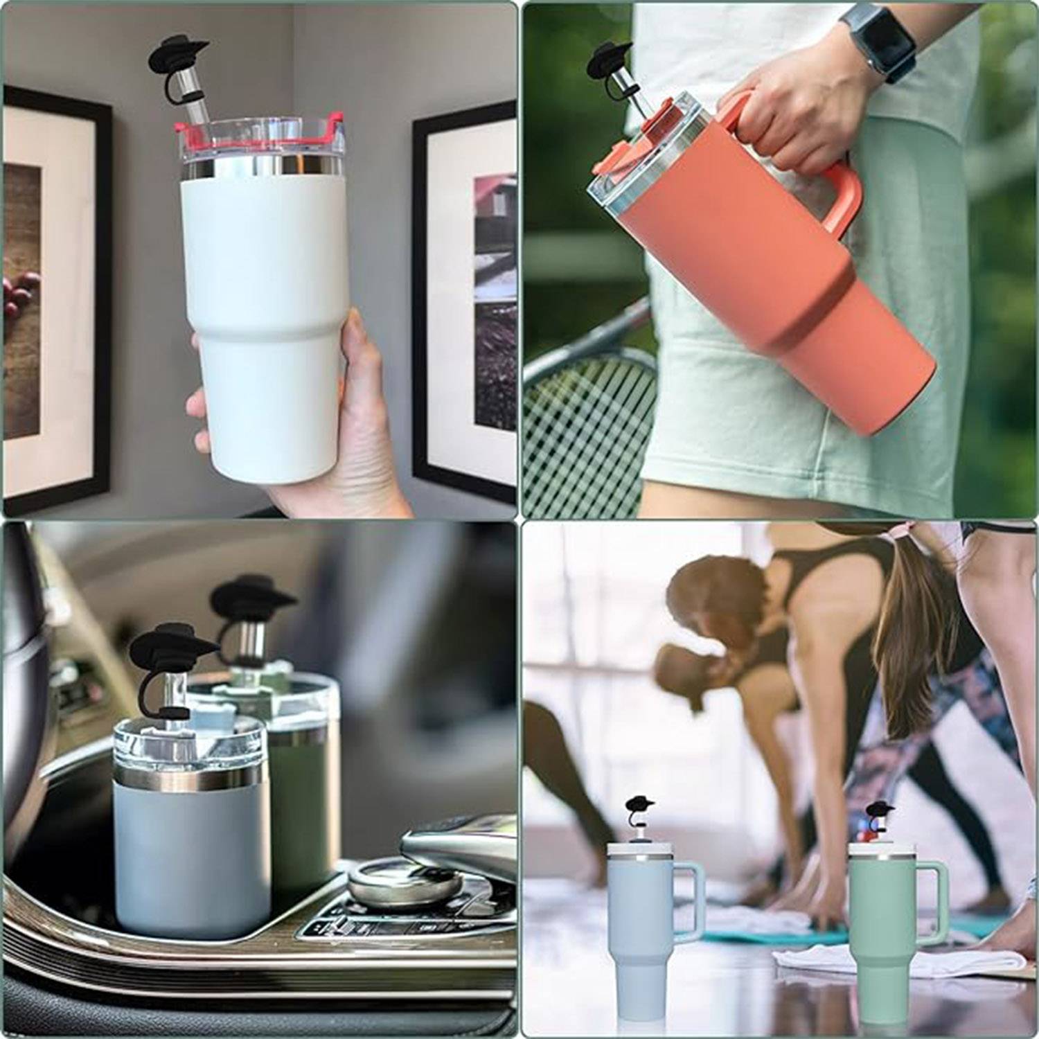 Cowboy Hat Silicone Straw Covers Compatible with Cup 4