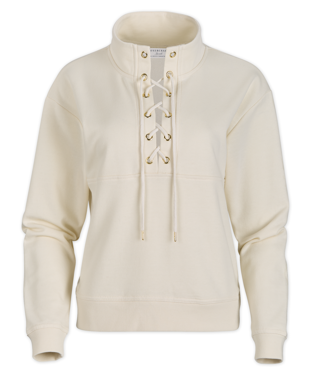 BOXERCRAFT WOMEN'S LS LACE UP PULLOVER 7