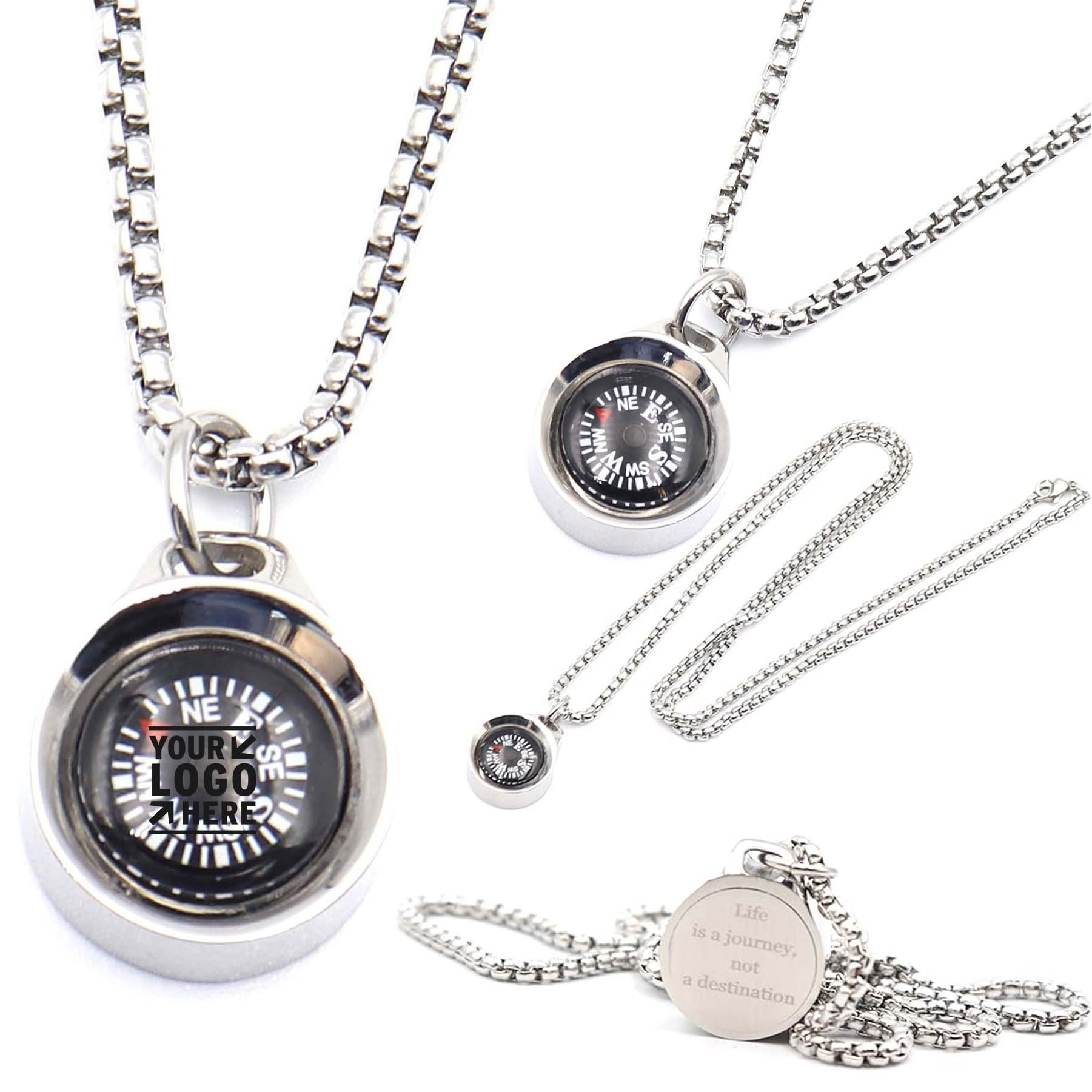 Women Men Best Friends Silver Navigation Necklace Compass Stylish Jewelry Gift Wrap 3