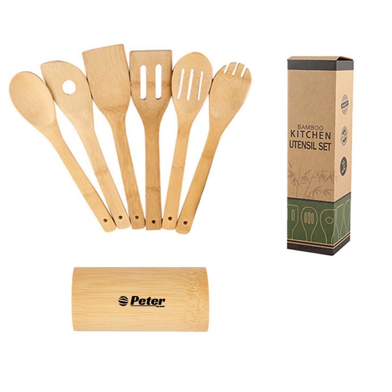 6 Piece Bamboo Kitchen Utensils 2
