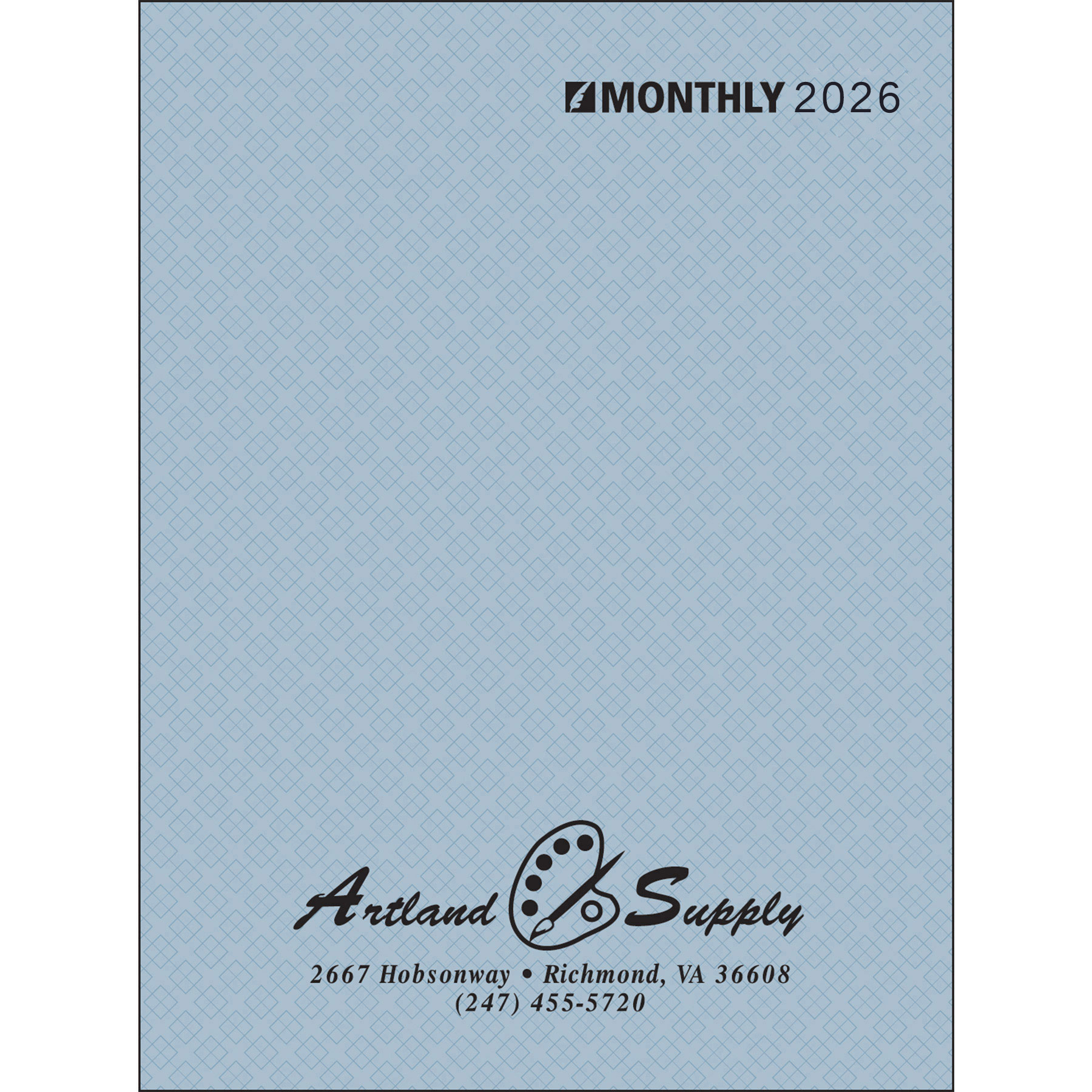 Ruled Monthly Desk Planner Stitched to Paper Cover 2
