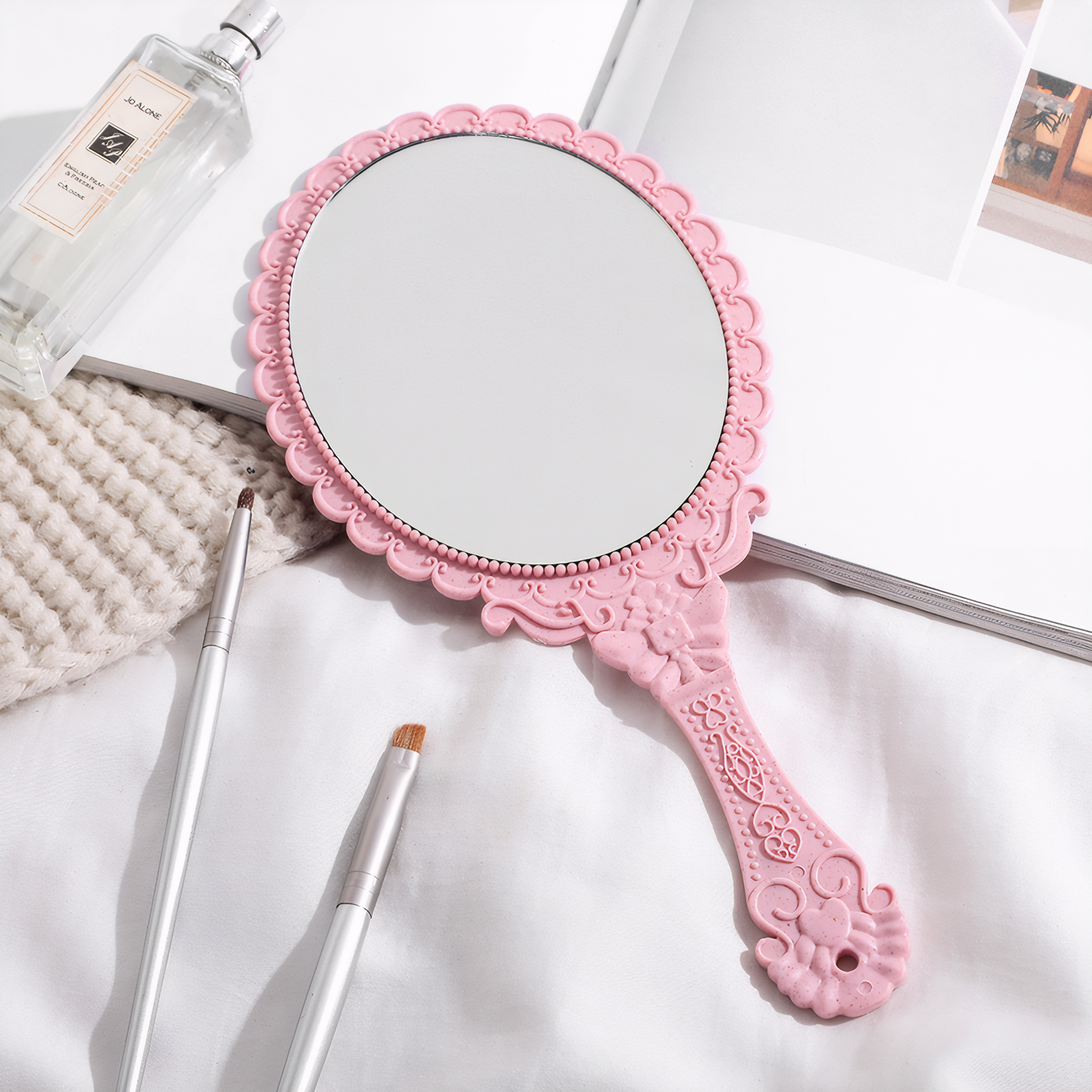Vintage Oval Handheld Makeup Mirror 8