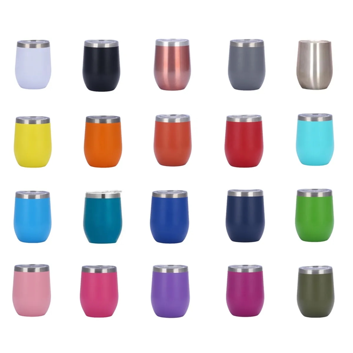 Stainless Steel Wine Tumbler with Lid 12Oz 1