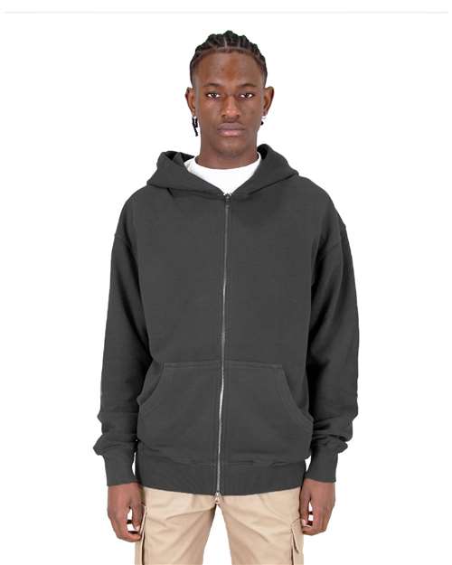 Unisex Max Heavy Garment-Dyed Double-Zip Hoodie Sweatshirt - SHGDZ 7