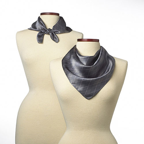 Gray Argyle Silk Scarf (21"x21") 2