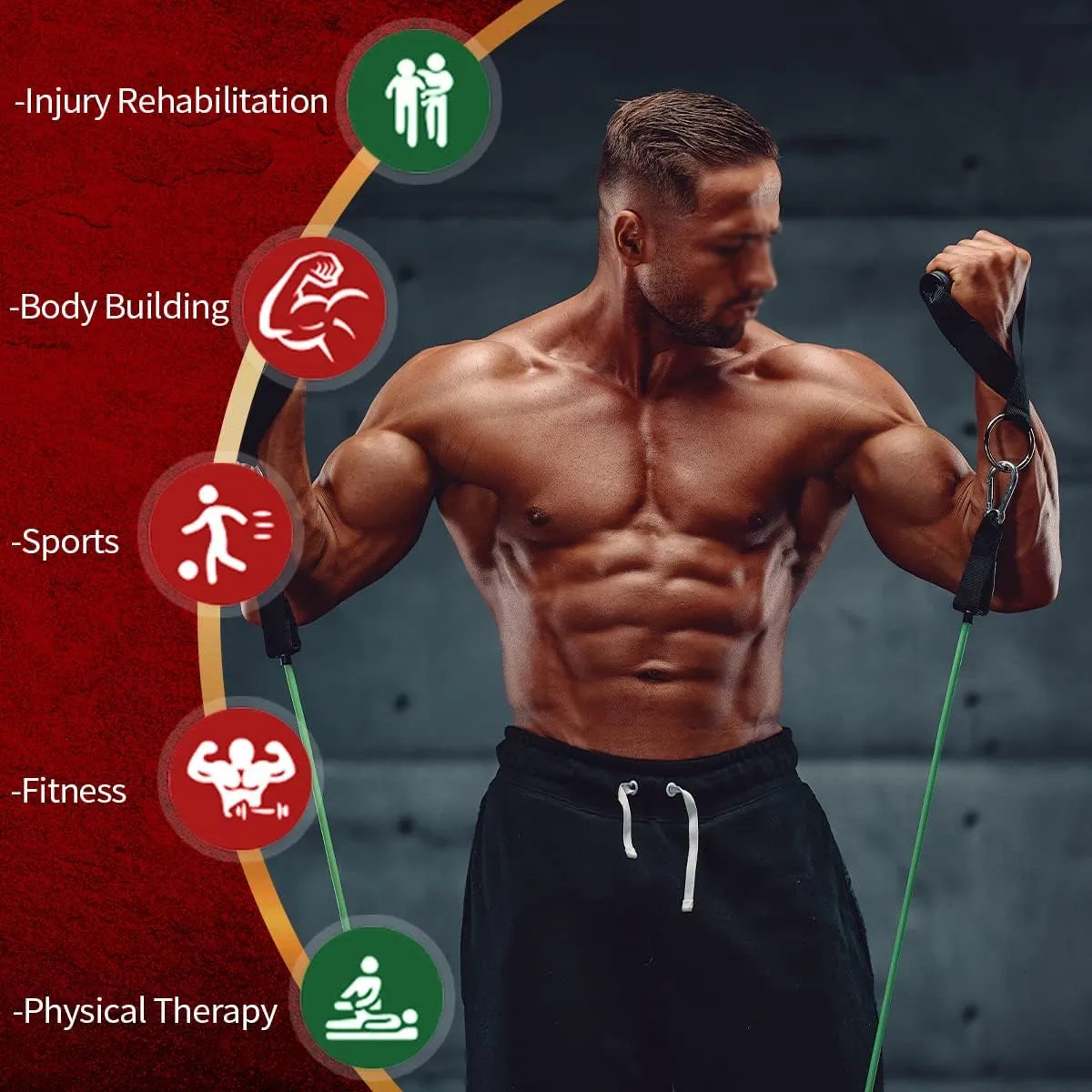 Unisex Home Adjustable Resistance Exercise Workout Bands 2