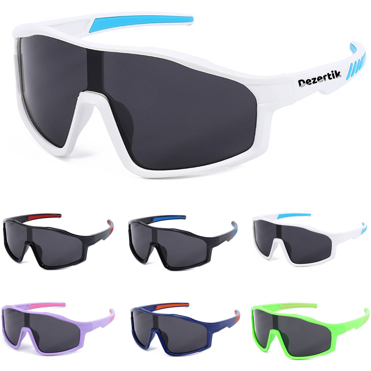 Kids Fashion Silicone Dual Color Polarized Sports Sunglasses