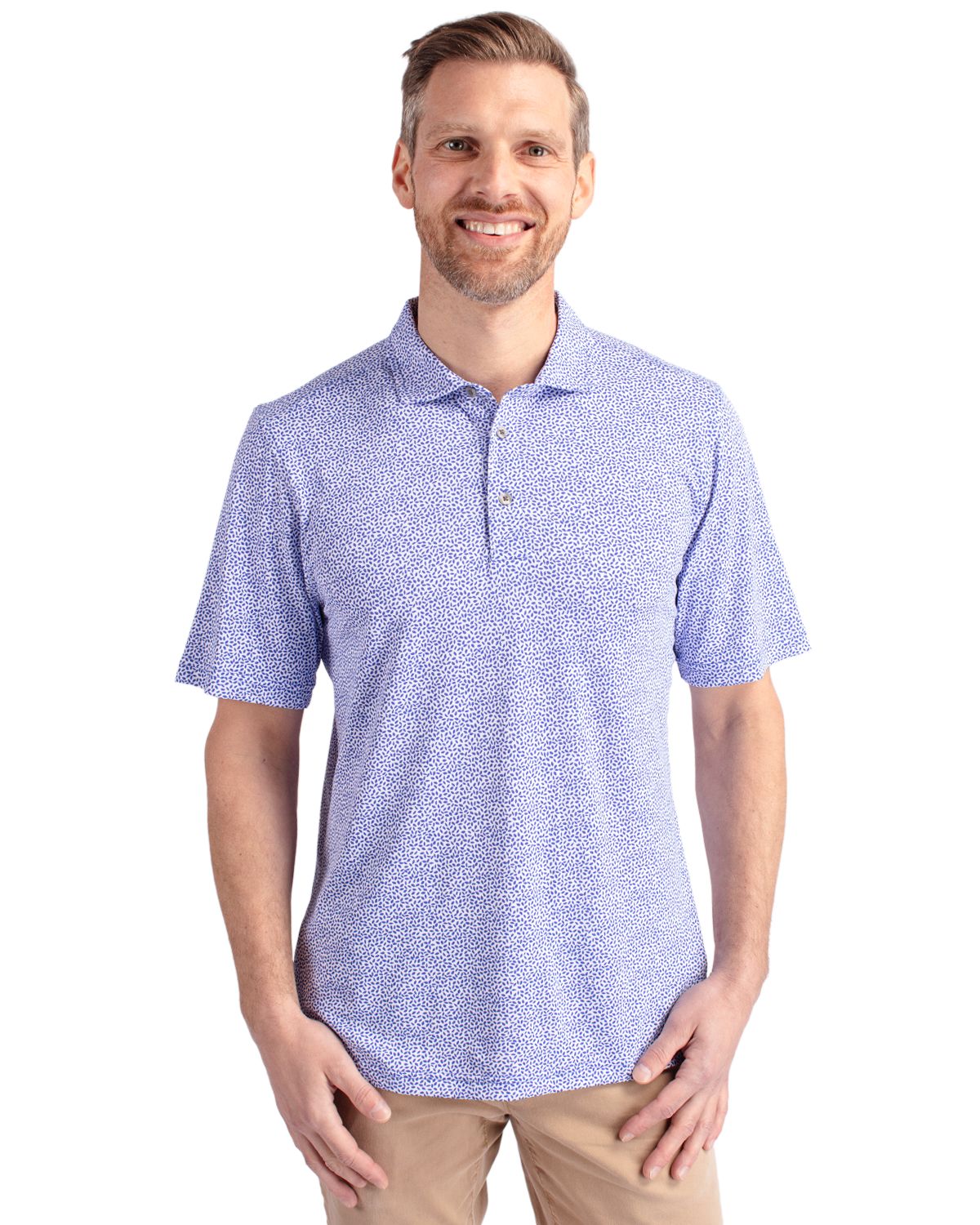 Cutter & Buck Virtue Recycled Botanical Print Featherlight Pique Mens  Polo 4