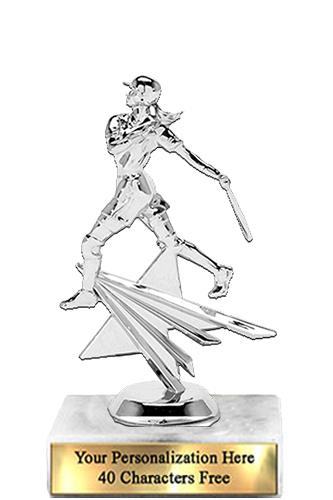 Trophy: 7", 2x3 white marble base, Star Figure Sof 1