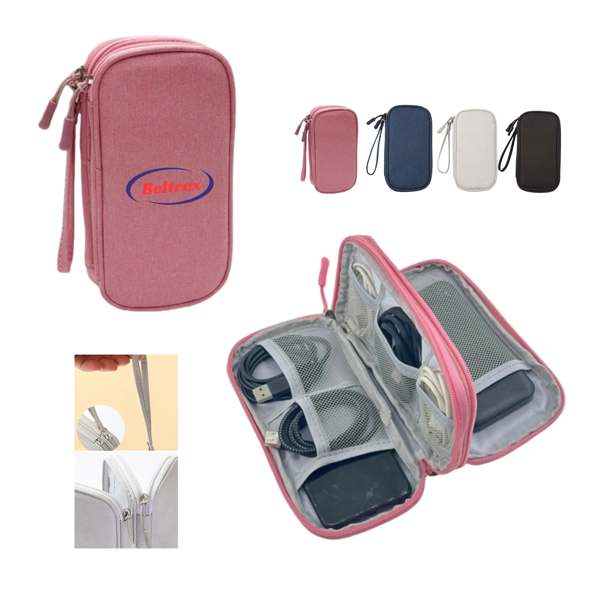 Double-Layer Accessory Organizer Bag with Strap 4