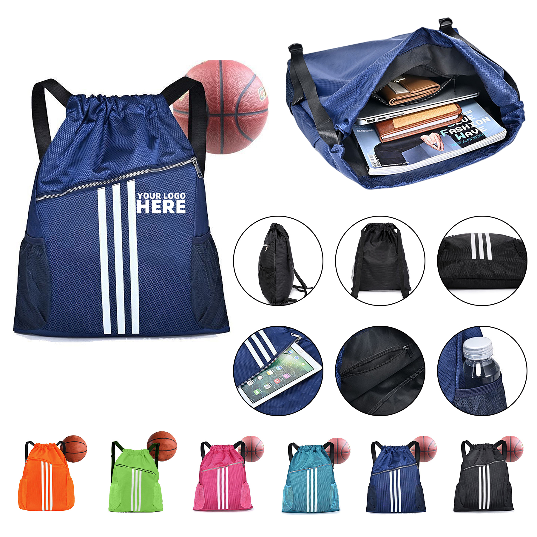 Drawstring Bag Backpack Water Resistant  2