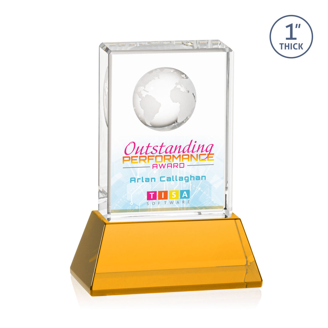 Ambassador VividPrint™ Award on Base - Amber 18
