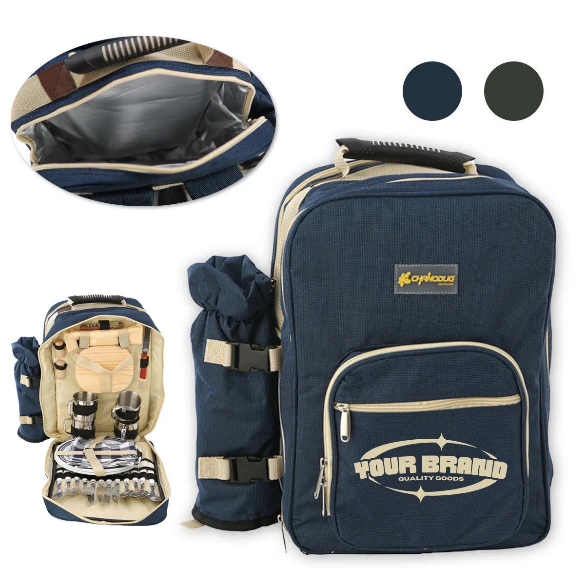 Large Capacity Picnic Backpack Set For 4 Person 3