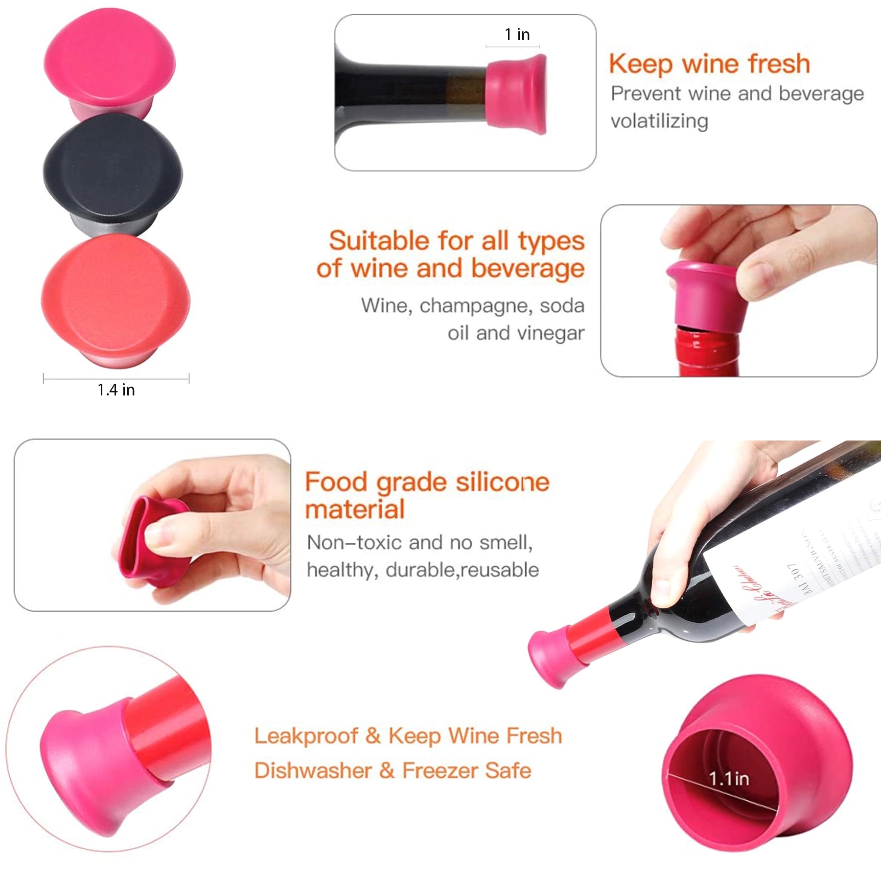 Silicone Wine Stoppers 2