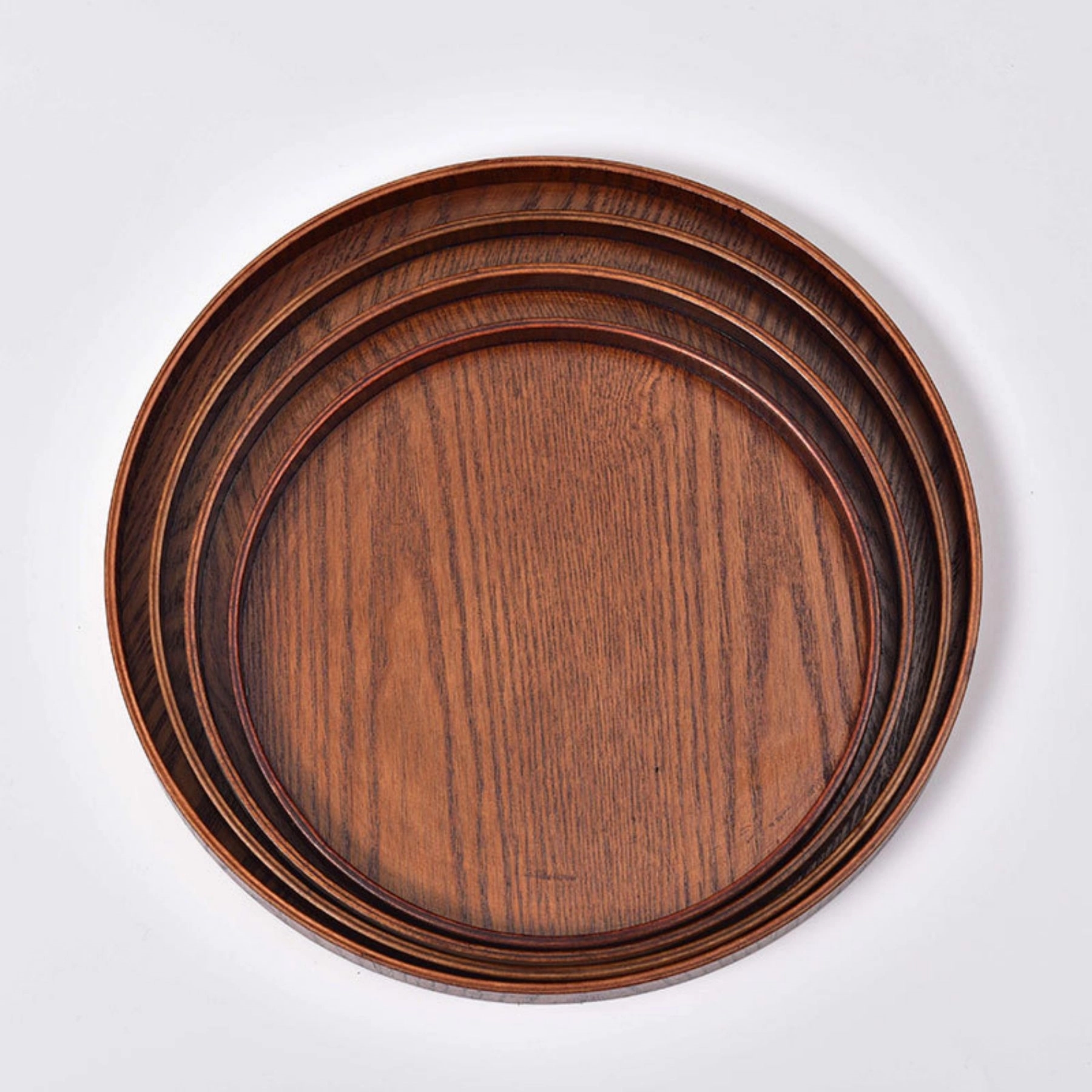 Round Wood Serving Tray For Eating 1