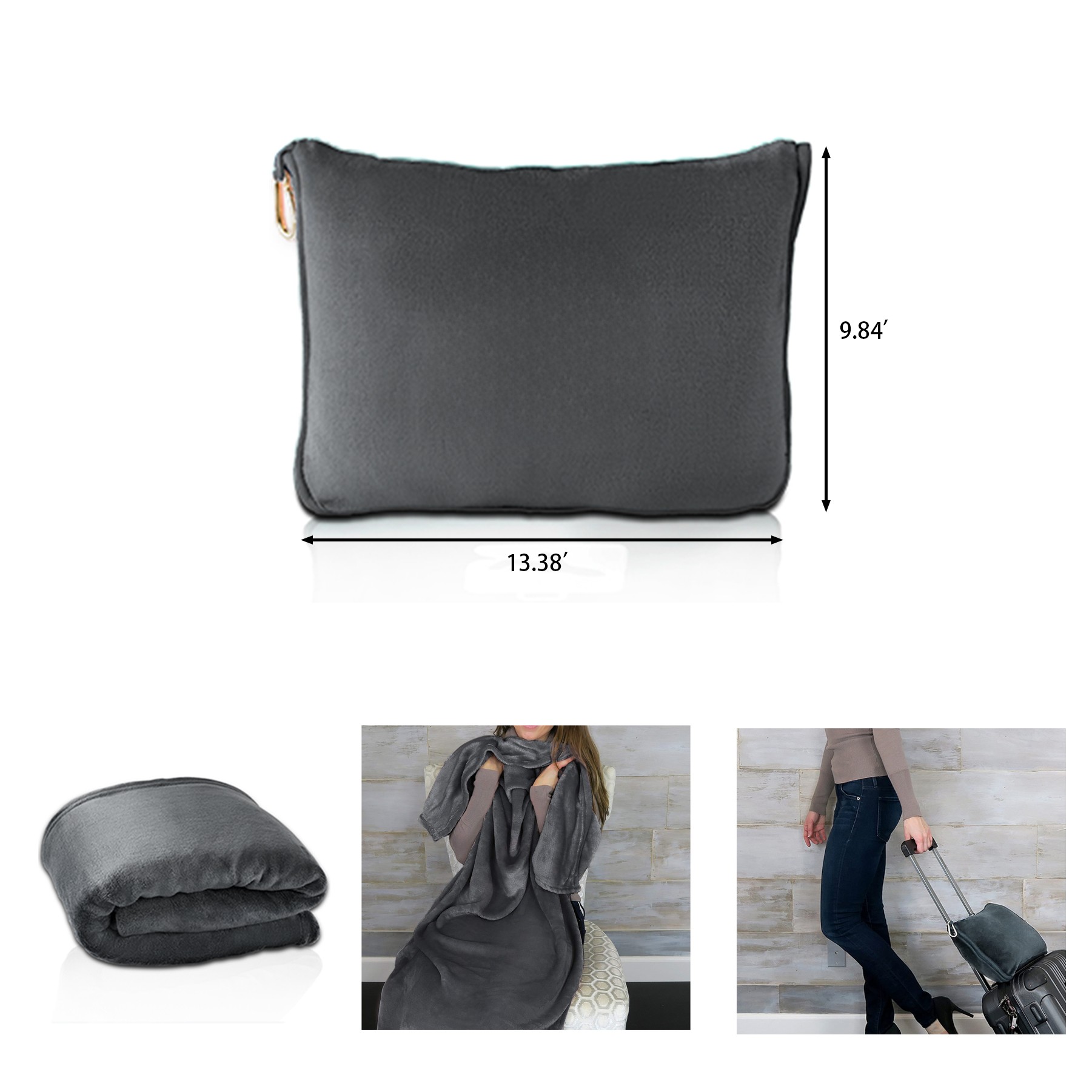 2 in 1 Airplane Blanket with Soft Bag Pillowcase 2