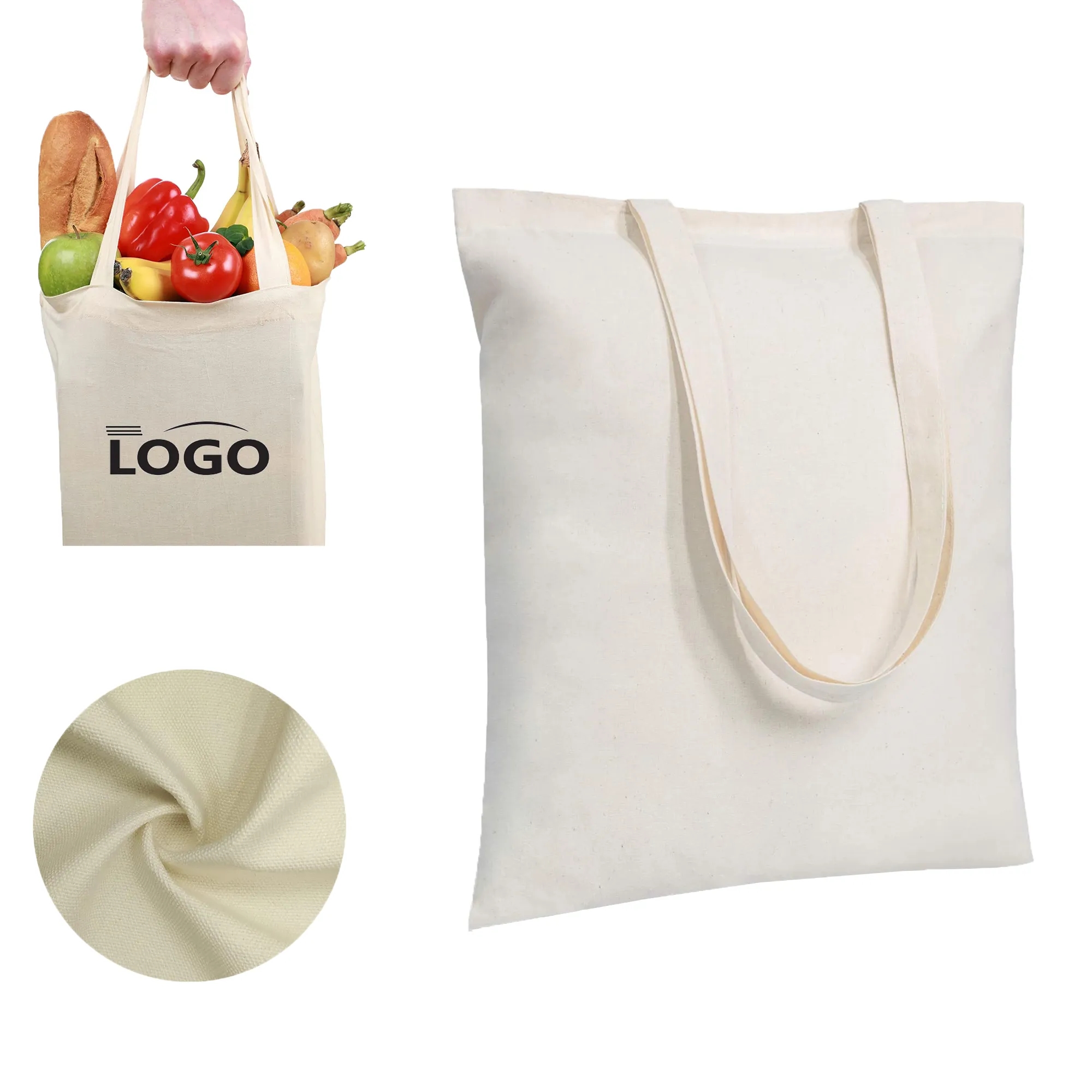 MOQ50 Eco-Friendly Thickening Tote Canvas Bag